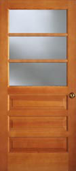 simpson 318 fir door 3 lite top half 3 panel