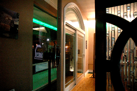 milgard wide style slider door with transom