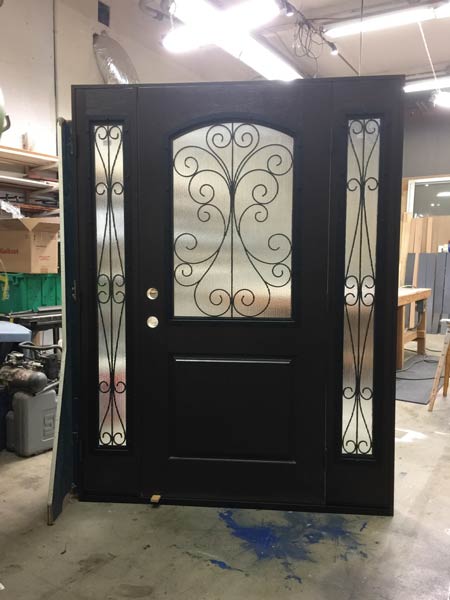 fiberglass wrought iron door and sides